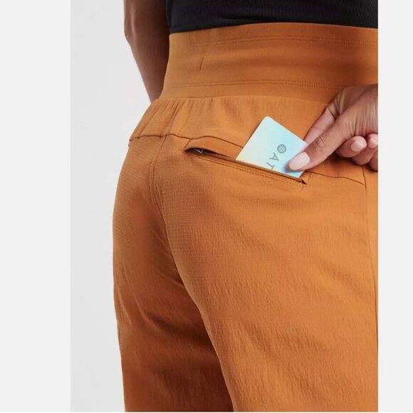 Size 26 - ATHLETA - Trekkie North Jogger Pants Orange Pumpkin Camel NEW - Picture 4 of 5